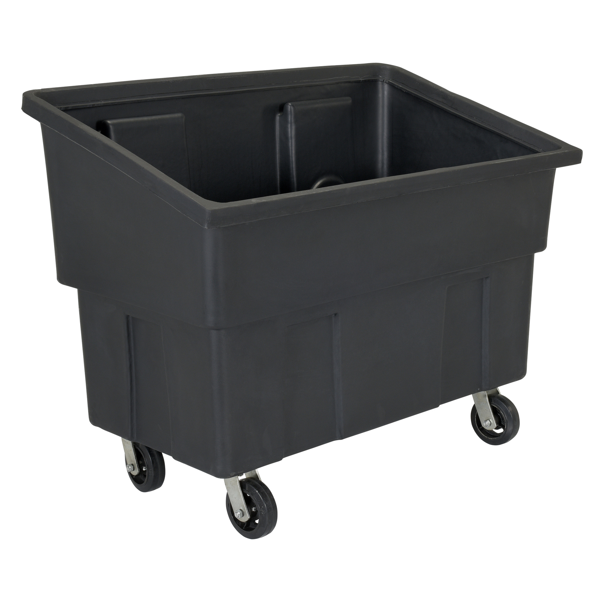 Vestil Polyethylene Tote - 600 Lb. Capacity, Molded Rubber Casters, Black, Model# MPT-2